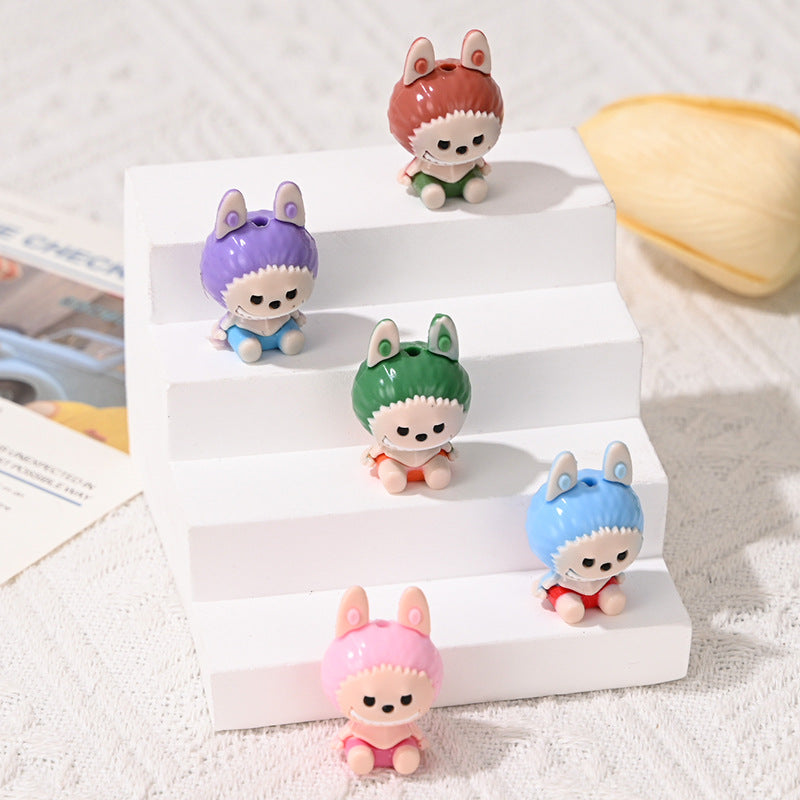 Wholesale 10pcs/pack  Cartoon Sitting Crying Baby Cute Rubber Beads with Holes